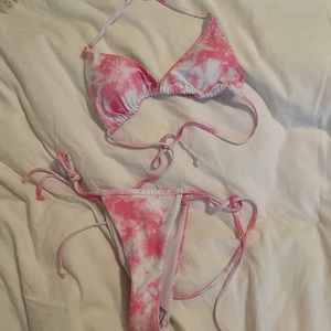 Pink tie dye swimsuit (sunny bunny co)
